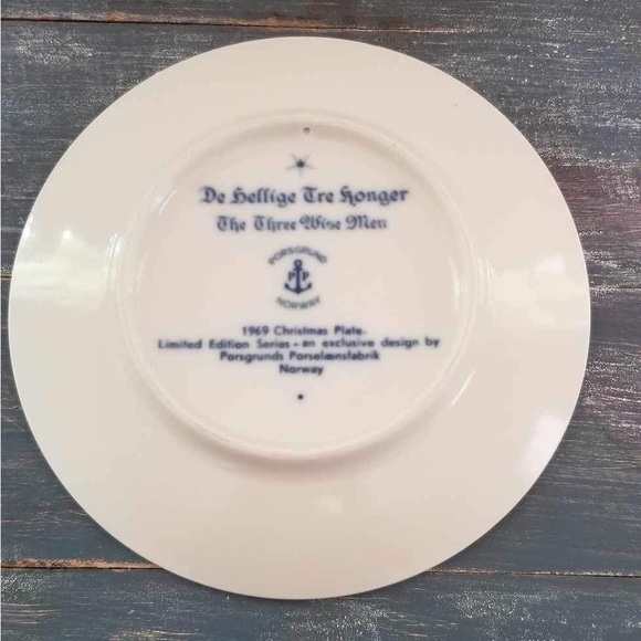 Julen 1969 Porsgrund Norway Blue Vintage Christmas Plate Three Wise Men - Picture 2 of 2